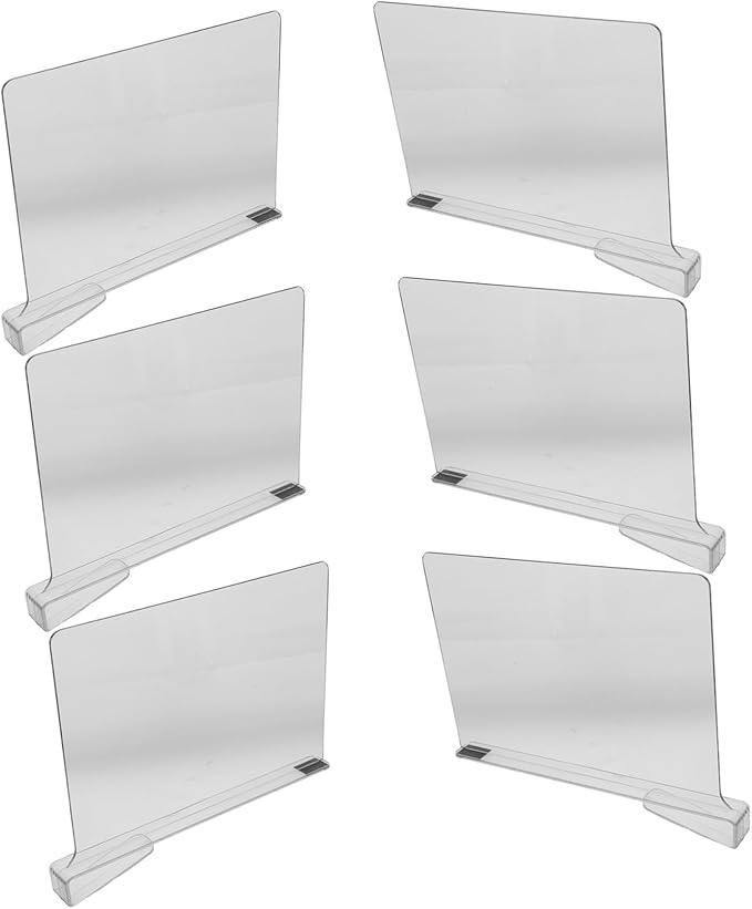 CHILDWEET 6pcs Closet Organizer Dividers Acrylic Shelf Separators for Wardrobe Closet Partition Storage Space Enhancer