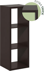 Furinno Cubicle Book Shelf, 3-Cube Bookshelf, Extra Thick Frame Horizontally & Vertically Reversible Bookcase with Open Back,