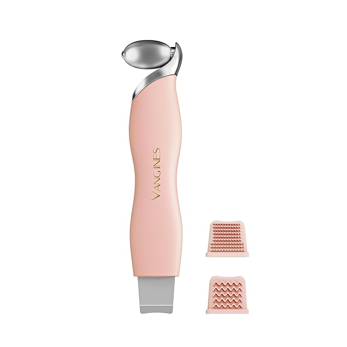 3-in-1 Ice Roller for Face & Eyes – Cooling Facial Roller, Pore Cleansing Tool with 2 Silicone Brushes, Stainless Steel Roller for Puffiness & Pores (Pink)