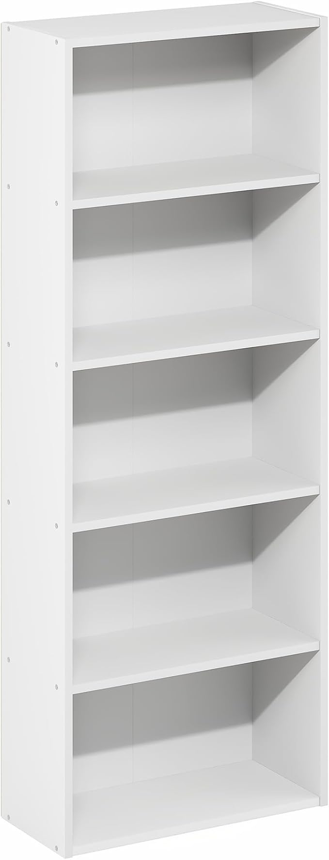 Furinno Basic Book Shelf, 5-Tier Bookshelf, Storage Organizer Bookcase with Open Shelf, 7 x 17 x 44, for Living Room, Bedroom
