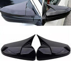2Pcs Side Mirror Cover Caps Rearview Cover ABS Ox Horn Door Side Mirror Trim Cover For Honda Civic 10th Gen 2016-2021 (Glossy Black)