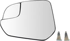 TRQ Driver Side Mirror Glass Clear Snap On Compatible with 2014-2018 Ford Transit Connect FO1324166