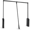 Pull Down Closet Rod, Adjustable 35-47.6 Inch Wardrobe Lift Rail Organizer Two-way Buffering Heavy Duty Wardrobe Hanger for C