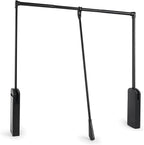 Pull Down Closet Rod, Adjustable 35-47.6 Inch Wardrobe Lift Rail Organizer Two-way Buffering Heavy Duty Wardrobe Hanger for C