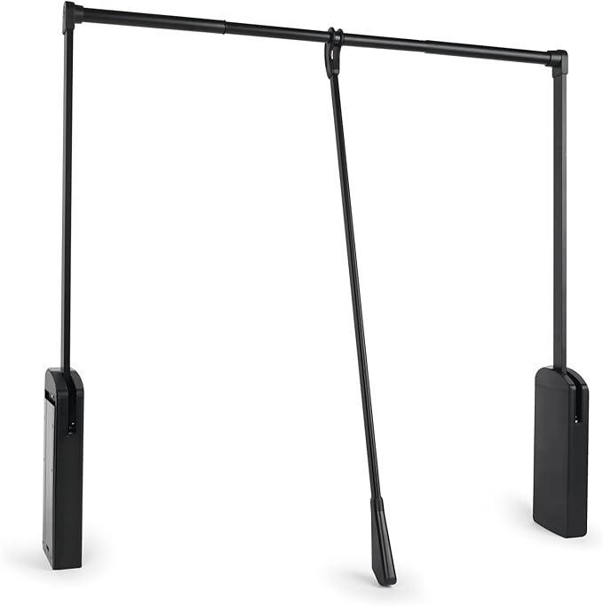 Pull Down Closet Rod, Adjustable 35-47.6 Inch Wardrobe Lift Rail Organizer Two-way Buffering Heavy Duty Wardrobe Hanger for C