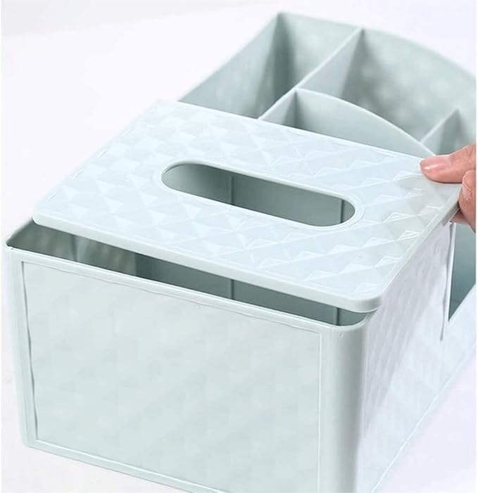 Bathroom Makeup Organizers, Plastic Cosmetics Storage Box With Tissue Box Sundries Desktop Lipstick Skincare Makeup Organizer
