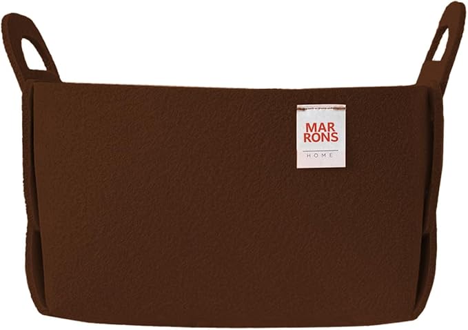 Collapsible Felt CHOCOBROWN Storage Bin Small 7.1"x5.1"x5.1" – Foldable Basket with Handles for Closet, Toy Storage, Laundry 