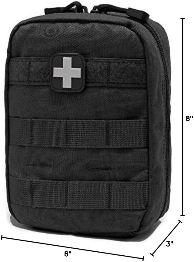 Carlebben EMT Pouch MOLLE Ifak Pouch Tactical MOLLE Medical First Aid Kit Utility Pouch (With Medical Supplies)