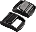 NRC&XRC 2 Pack Stainless Steel Black Lock Slider Buckles,Heavy Strap Release Buckle Adjustable Metal Buckle Fasteners (1inch 