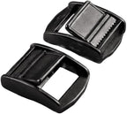 NRC&XRC 2 Pack Stainless Steel Black Lock Slider Buckles,Heavy Strap Release Buckle Adjustable Metal Buckle Fasteners (1inch 