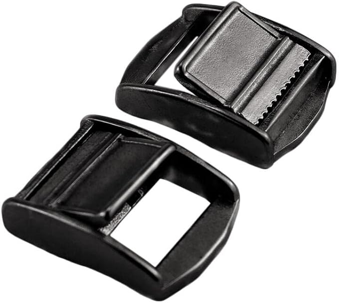 NRC&XRC 2 Pack Stainless Steel Black Lock Slider Buckles,Heavy Strap Release Buckle Adjustable Metal Buckle Fasteners (1inch 