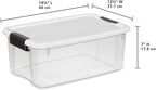 Sterilite 6-Pack Ultra Latching Box, Storage Bins with Lids, Clear Plastic, 18 Quart - Heavy-Duty Organizing Containers for C