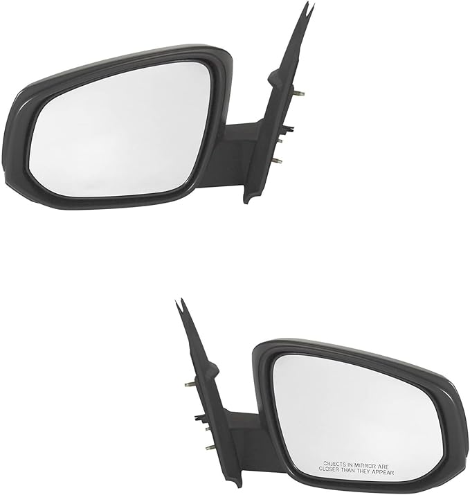 TRQ 2 Piece Driver and Passenger Side Mirror Assembly Set Electric Adjustment Heated No Memory Black Compatible with 2016-202