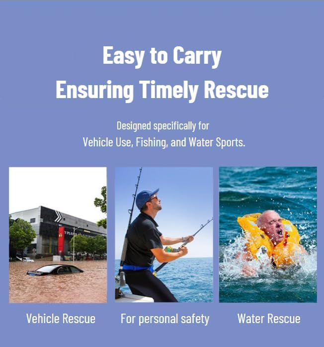 Life-Saving Car Escape Tool: 5-Second Auto Inflate Lifebuoy & Window Breaker for Vehicle Flooding & Accidents (Patent Design)