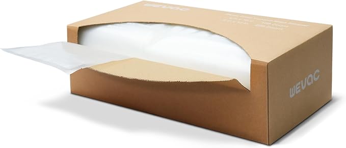 Wevac 6''x10'' and 8''x12'' 300 Count, Vacuum Sealer Bags Keeper, PreCut Bags, Ideal for Food Saver, BPA Free, Commercial Gra