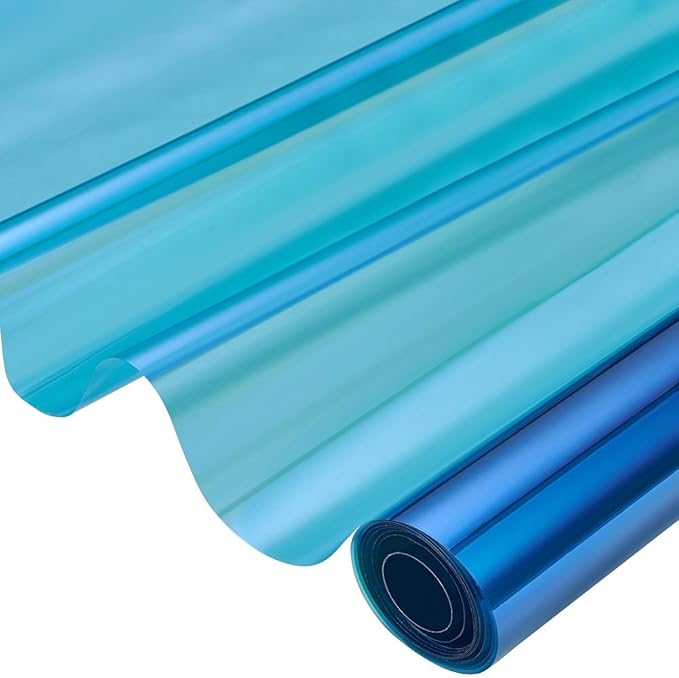 XhuangTech Chameleon Light Blue Front Window Roll Tint Solar Film Protection Scratch Resistant 60% VLT (Light Blue, 47.24" in x 6.56' Ft)