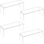 4 Pack Acrylic Medicine Cabinet Organizer, Narrow Bathroom Mirrior Cabinet Storage Shleves, Clear Acrylic Storage Racks for V