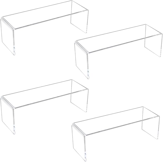4 Pack Acrylic Medicine Cabinet Organizer, Narrow Bathroom Mirrior Cabinet Storage Shleves, Clear Acrylic Storage Racks for V