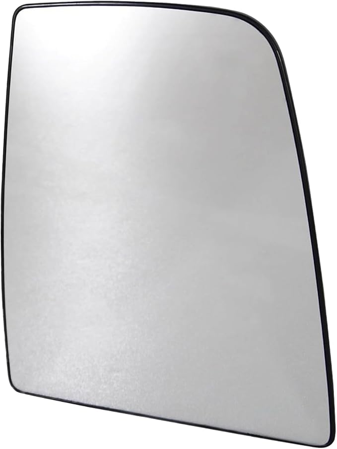 TRQ Upper Passenger Side Mirror Glass with Backing Plate Compatible with 2015-2019 Ford Transit-150, Transit-250, Transit-350