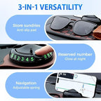 Car Dashboard Mat Non Slip 360° Rotating Phone Holder, Universal Anti Skid Pad with Temporary Parking Number Display, Multifu
