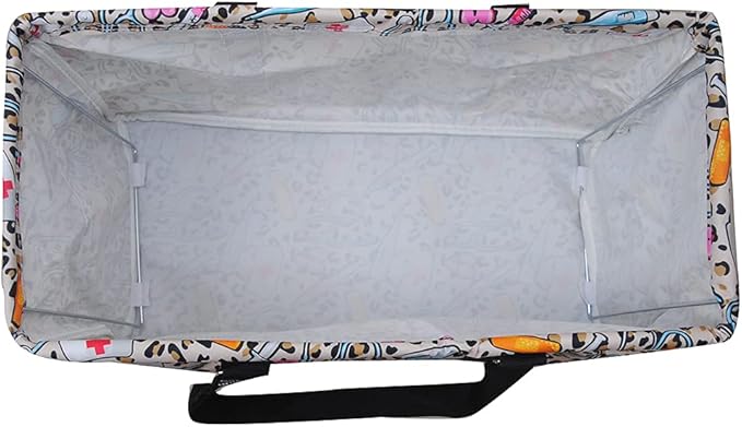 NGIL Extra Large Utility Tote Reusable Grocery Bag Oversized Collapsible for Groceries, Storage, Picnic, Beach (Cheetah Nurse-Black)