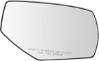 TRQ Exterior Side View Mirror Glass Assembly Spotter Manual RH Passenger Side for Chevrolet Silverado 1500 GMC Sierra 1500