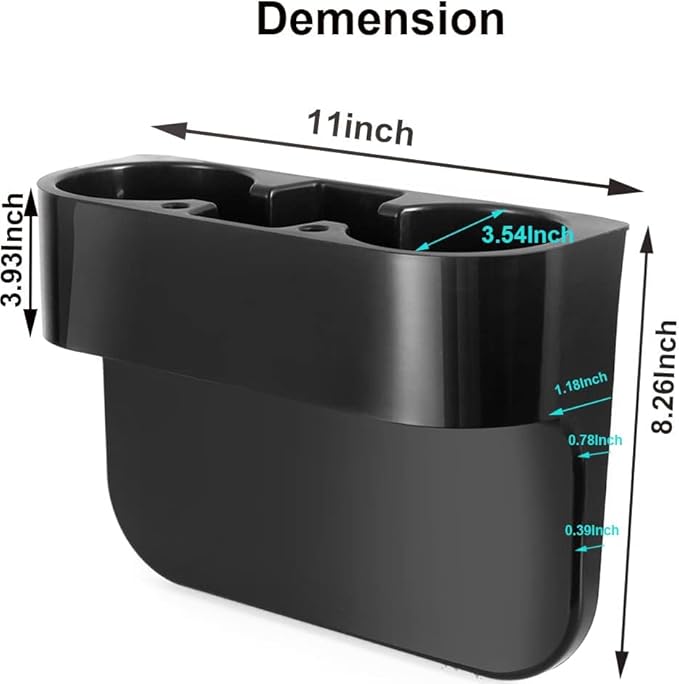 Heart Horse 2Pcs Cup Holder Portable Multifunction Vehicle Seat Cup Cell Phone Drinks Holder Box Car Interior Organizer (Black)