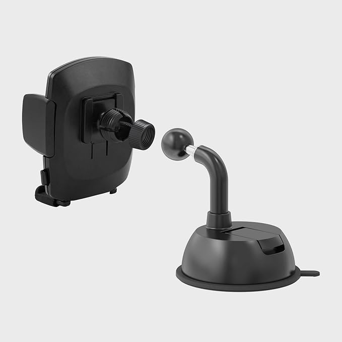 Simple Cradle Dash Mount - Upgraded Hands-Free Car Phone Holder - Thick Case Friendly Phone Holder for Car - Mount for Dash - Compatible with iPhone & Android – Black
