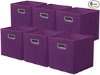 ShellKingdom Storage Bins, Foldable Fabric Storage Cubes And Cloth Storage Organizer Drawer with Metal Handle For Closet And 