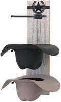 Ryker Ranch Cowboy Hat Rack for Wall | Western Hat Rack for Cowboy Hats | Rustic White Wood and Metal Cowboy Hat Holder for W