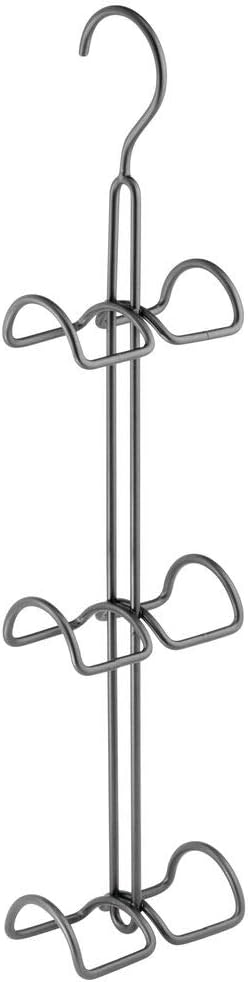 mDesign Metal Wire Over The Closet Rod Hanging Storage Organizer Hanger for Storing and Organizing Purses, Backpacks, Satchel