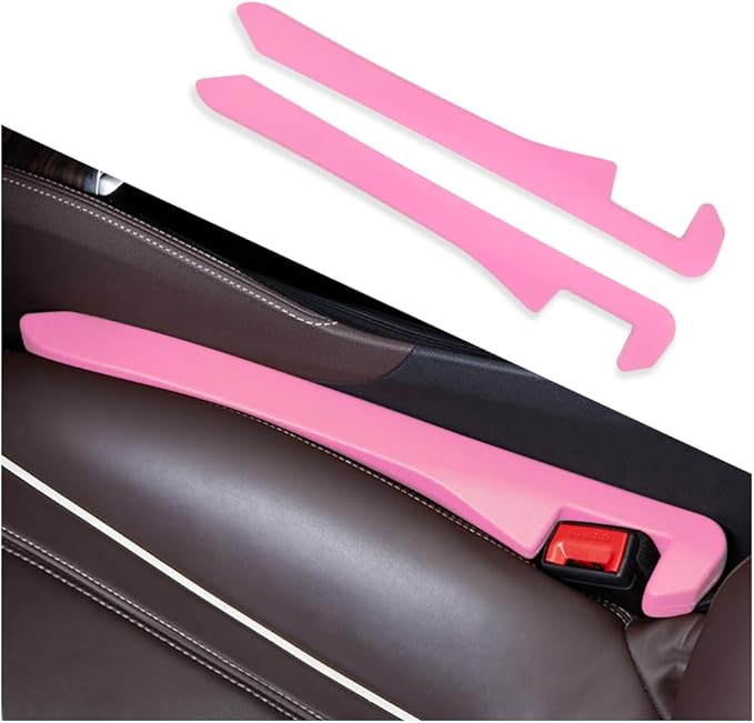 2PCS Car Seat Gap Filler,Super Flexible Car Side Seat Gap Filler Car interior Accessories,Universal CCar Organizer Between Seats for Tightly Filling Seat Gaps (Pink)……