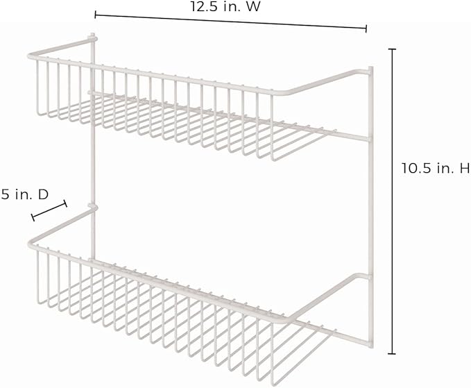 ClosetMaid 8002 2-Tier Wall Rack for Added Storage, 10.5-Inch H x 12.5-Inch W x 5-Inch D, White
