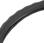 BDK Black Genuine Leather Steering Wheel Cover Large 15.5 to 16 inch