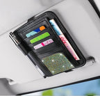Bling Car Sun Visor Organizer, Rhinestone Multi-Pocket Truck Visor Organizer Pouch with Visor Pen Holder,Glasses Holder,Universal Sunvisor Organizers for Most Cars SUVs -AB