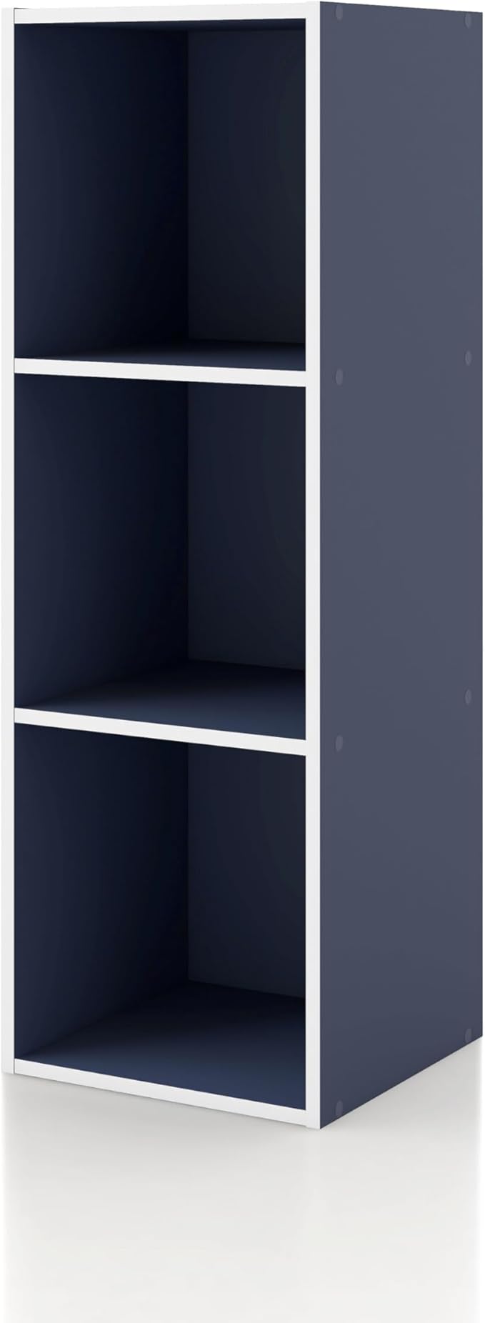Homes: Inside + Out Apexa 3-Cube Storage Organizer Shelves, Stackable Wood Bookcase Fits Cubby Bins for Organization, Dorm Te