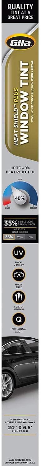 Gila Heat Shield Plus 35% VLT Window Tint, 2ft x 6.5ft