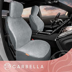 Carbella 2-Pack Sheepskin Car Seat Covers, Soft Plush Comfy Faux Fur Car Seat Covers Front Seats, Cute Automotive Seat Protec