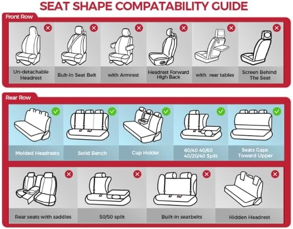 FREESOO Front Seats 2PCS Leather Car Seat Covers, Ultra Breathable Waterproof Seat Covers for Cars Trucks SUV, Carseat Protec