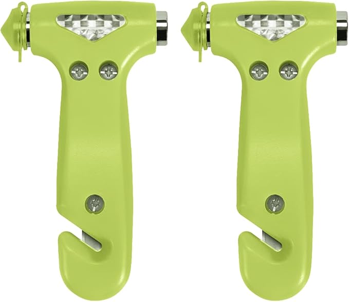 2-Pack Car Safety Hammer, Auto Emergency Escape Hammer with Window Breaker and Seat Belt Cutter, Emergency Escape Tool for Ca