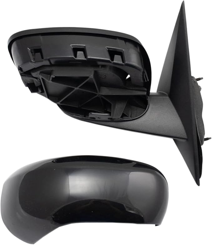 TRQ 2 Piece Driver and Passenger Side Mirror Assembly Set Electric Adjustment Heated No Memory Black Compatible with 2006-200