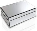QMDECOR Silver Glass Mirrored Jewelry Box Beautiful Finish Storage Sturdy Organizer High-end Jewelry Organizer Luxury Big Van