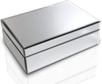 QMDECOR Silver Glass Mirrored Jewelry Box Beautiful Finish Storage Sturdy Organizer High-end Jewelry Organizer Luxury Big Van