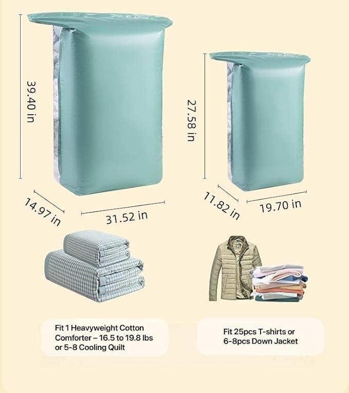 Vacuum Storage Bags for Clothing - NeatNest Mixed Set, Includes Roll-Up, Flat, Cube Bags in Multiple Sizes for Travel and Hom