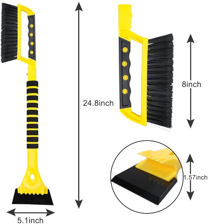 Snow Brush and Ice Scraper Set for Car Windshield Snow Frost Ice Removal Tool Detachable Snow Scraper with Foam Handle for Cars Trucks Window