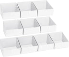 DIMJ Closet Storage Bins 10 Pack - Fabric Storage Baskets for Shelves, Collapsible Clothes Organizer, Trapezoid Shelf Organiz