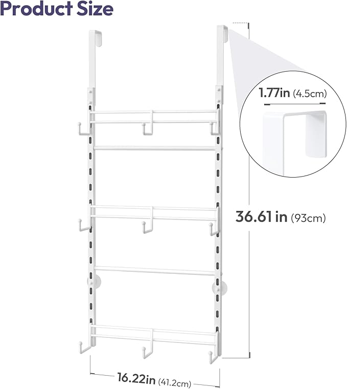 SWTYMIKI Over Door Hat Organizer - 3 Tier Metal Adjustable Wall Mounted Hat Rack with 9 Hooks Design, Hanging Baseball Cap Or