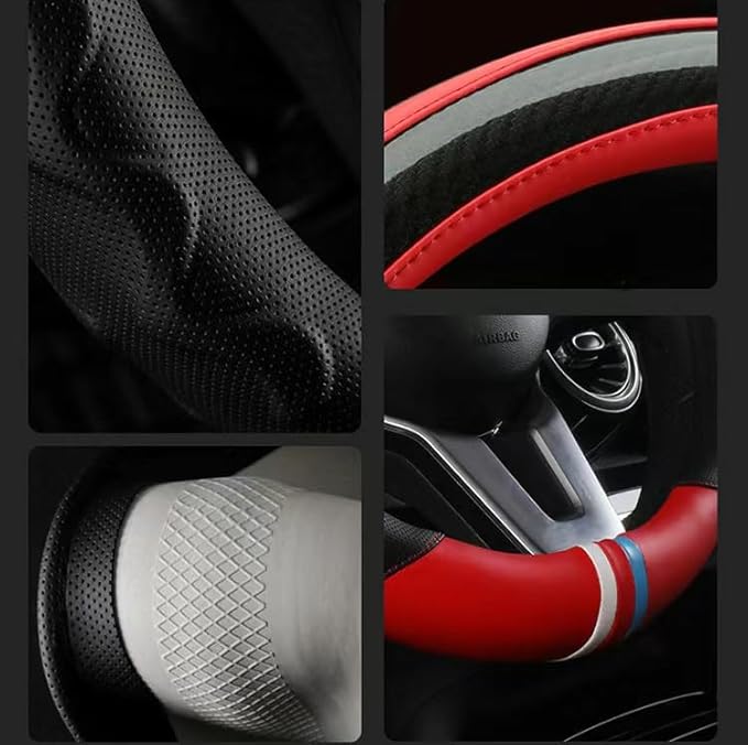 13 Inch Golf Cart Steering Wheel Cover, Anti Slip Breathable Leather Steering Wheel Cover, Comfortable Grip Feeling for EZGO TXT & RXV (Blue)