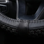 Moyishi Top Leather Steering Wheel Cover Universal Fit Soft Breathable Steering Wheel Wrap (Orange2)
