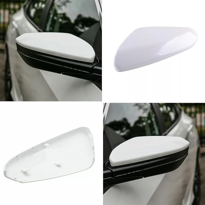 1 Pair White Mirror Cap Cover For Honda Civic 2016 2017 2018 2019 2020 2021 Rearview Mirror Cap Replacement (White Pair)